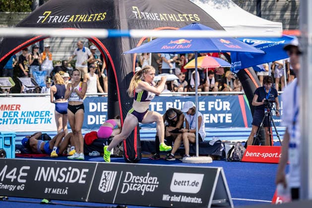 RATINGEN, GERMANY - JUNE 27, 2026 : Serina Riedel (GER Germany) competing during the Multisport Event at Stadion Ratingen on June 27, 2026 in Ratingen, Germany. Nordrhein-Westfalen Germany Copyright: xLeahxKohringx