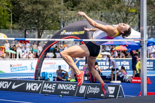RATINGEN, GERMANY - JUNE 27, 2026 : Erin Marsh (USA United States) competing in the high jump during the Multisport Event at Stadion Ratingen on June 27, 2026 in Ratingen, Germany. Nordrhein-Westfalen Germany Copyright: xLeahxKohringx