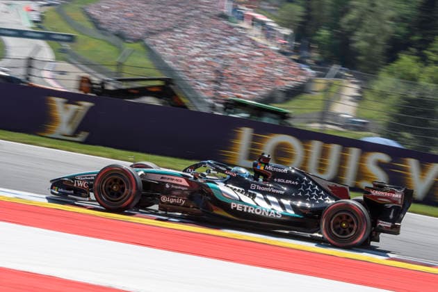 June 27, 2026, Spielberg, Styria, Austria: George RUSSELL (GBR) driving for Mercedes at turn 3 during Free practice session 3 of the 2026 Lenovo Austrian GP at Red Bull Ring in Spielberg (Styria, Austria), 8th round of the 2026 FIA F1 World Championship, WM, Weltmeisterschaft .Credit: ZUMA Press F1 2026: Lenovo Austrian GP: FP3  - ZUMAr158 20260627_aap_r158_009 Copyright: xRiccardoxRighettix