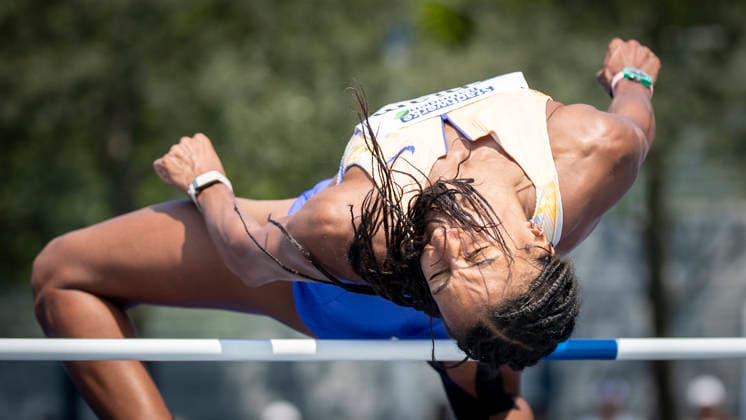RATINGEN, GERMANY - JUNE 27, 2026 : Nafissatou Thiam (BEL Belgium) competes during heptathlon’s high jump the Multisport Event at Stadion Ratingen on June 27, 2026 in Ratingen, Germany. Nordrhein-Westfalen Germany Copyright: xAxelxKohringx