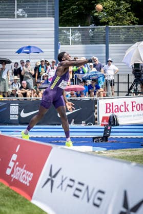 RATINGEN, GERMANY - JUNE 27, 2026 : Makenson Gletty (FRA France) competing during the short put during the Multisport Event at Stadion Ratingen on June 27, 2026 in Ratingen, Germany. Nordrhein-Westfalen Germany Copyright: xLeahxKohringx