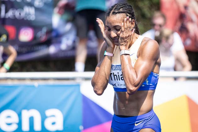 RATINGEN, GERMANY - JUNE 27, 2026 : Nafissatou Thiam (BEL Belgium) during high jump competing during the Multisport Event at Stadion Ratingen on June 27, 2026 in Ratingen, Germany. Nordrhein-Westfalen Germany Copyright: xLeahxKohringx