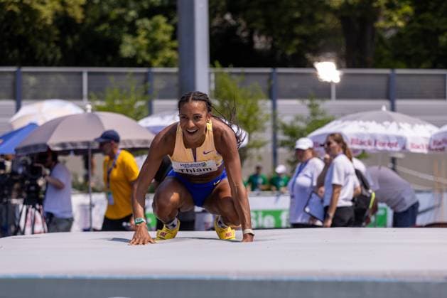 Belgian Nafissatou Nafi Thiam pictured in action during the High Jump event of the women s heptathlon event at the Stadtwerke Ratingen Mehrkampf-Meeting, IAAF World Athletics Combined Events Tour, in Ratingen, Germany, on Saturday 27 June 2026. BJORNxPAREE  x179546733x