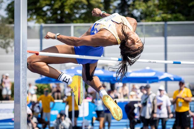 RATINGEN, GERMANY - JUNE 27, 2026 : Nafissatou Thiam (BEL Belgium) during high jump competing during the Multisport Event at Stadion Ratingen on June 27, 2026 in Ratingen, Germany. Nordrhein-Westfalen Germany Copyright: xLeahxKohringx