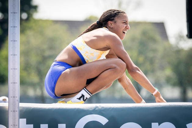 RATINGEN, GERMANY - JUNE 27, 2026 : Nafissatou Thiam (BEL Belgium) reacts during the heptathlon’s high jump of the Multisport Event at Stadion Ratingen on June 27, 2026 in Ratingen, Germany. Nordrhein-Westfalen Germany Copyright: xAxelxKohringx