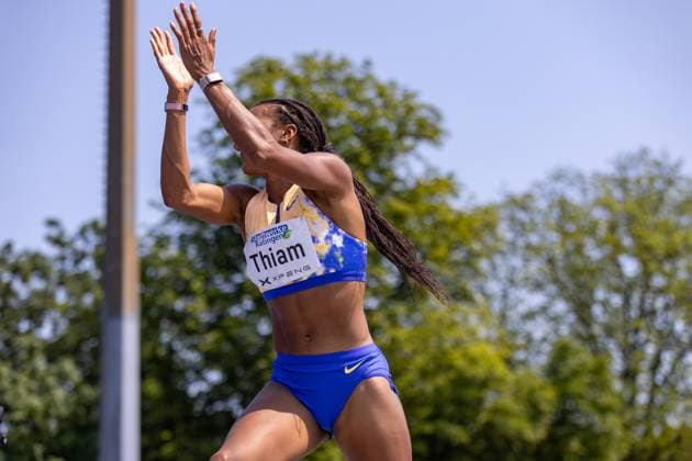 Belgian Nafissatou Nafi Thiam pictured in action during the High Jump event of the women s heptathlon event at the Stadtwerke Ratingen Mehrkampf-Meeting, IAAF World Athletics Combined Events Tour, in Ratingen, Germany, on Saturday 27 June 2026. BJORNxPAREE  x179549793x