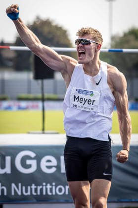 RATINGEN, GERMANY - JUNE 27, 2026 : Marcel Meyer (GER Germany) during high jump competing during the Multisport Event at Stadion Ratingen on June 27, 2026 in Ratingen, Germany. Nordrhein-Westfalen Germany Copyright: xLeahxKohringx