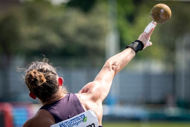 RATINGEN, GERMANY - JUNE 27, 2026 : Vanessa Grimm (GER Germany) competing in the heptathlon’s shot put during the Multisport Event at Stadion Ratingen on June 27, 2026 in Ratingen, Germany. Nordrhein-Westfalen Germany Copyright: xAxelxKohringx