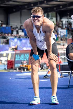 RATINGEN, GERMANY - JUNE 27, 2026 : Marcel Meyer (GER Germany) during high jump competing during the Multisport Event at Stadion Ratingen on June 27, 2026 in Ratingen, Germany. Nordrhein-Westfalen Germany Copyright: xLeahxKohringx