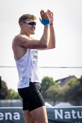 RATINGEN, GERMANY - JUNE 27, 2026 : Marcel Meyer (GER Germany) during high jump competing during the Multisport Event at Stadion Ratingen on June 27, 2026 in Ratingen, Germany. Nordrhein-Westfalen Germany Copyright: xLeahxKohringx