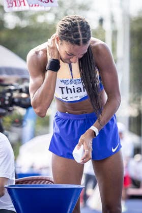 RATINGEN, GERMANY - JUNE 27, 2026 : Nafissatou Thiam (BEL Belgium) during shot put competing during the Multisport Event at Stadion Ratingen on June 27, 2026 in Ratingen, Germany. Nordrhein-Westfalen Germany Copyright: xLeahxKohringx