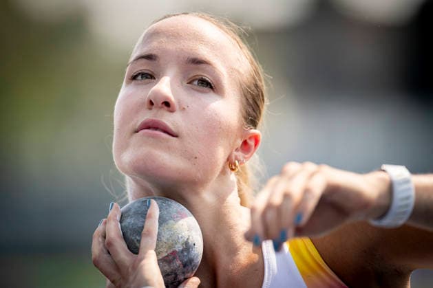 RATINGEN, GERMANY - JUNE 27, 2026 : Lexie Keller (USA United States) competing in the heptathlon’s shot put during the Multisport Event at Stadion Ratingen on June 27, 2026 in Ratingen, Germany. Nordrhein-Westfalen Germany Copyright: xAxelxKohringx
