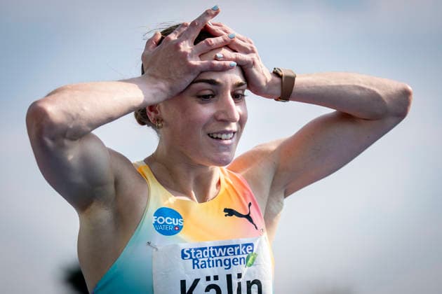 RATINGEN, GERMANY - JUNE 27, 2026 : Annik Kälin (SUI Switzerland) reacts during the heptathlon’s 200m Multisport Event at Stadion Ratingen on June 27, 2026 in Ratingen, Germany. Nordrhein-Westfalen Germany Copyright: xAxelxKohringx