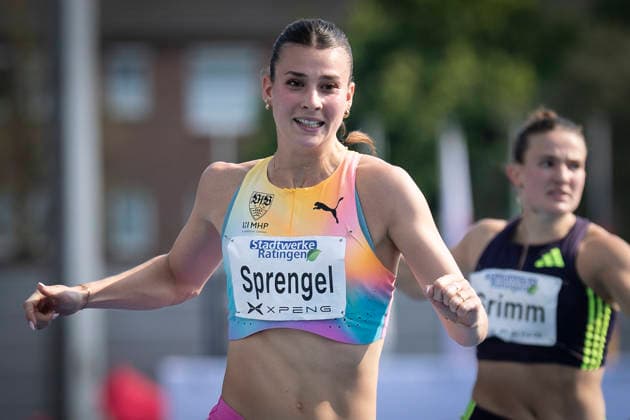 RATINGEN, GERMANY - JUNE 27, 2026 : Sandrina Sprengel (GER Germany) competing in the heptathlon’s 200m during the Multisport Event at Stadion Ratingen on June 27, 2026 in Ratingen, Germany. Nordrhein-Westfalen Germany Copyright: xAxelxKohringx