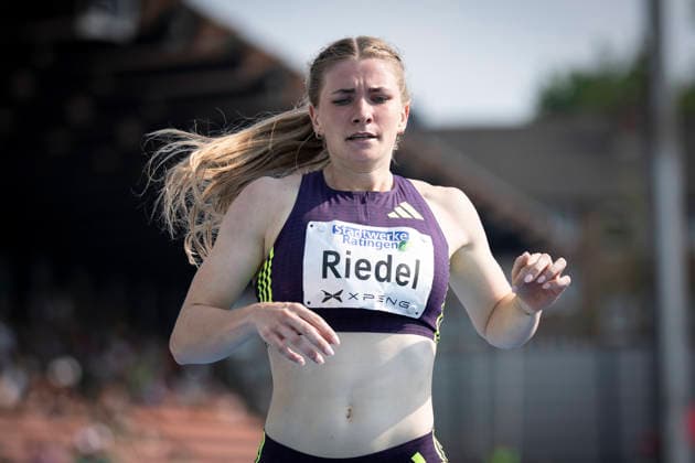 RATINGEN, GERMANY - JUNE 27, 2026 : Serina Riedel (GER Germany) competing in the heptathlon’s 200m during the Multisport Event at Stadion Ratingen on June 27, 2026 in Ratingen, Germany. Nordrhein-Westfalen Germany Copyright: xAxelxKohringx
