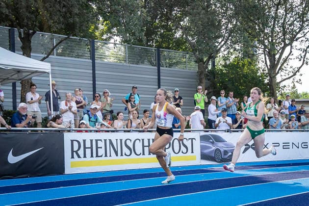 RATINGEN, GERMANY - JUNE 27, 2026 : Paula de Boer (GER Germany) over 200m competing during the Multisport Event at Stadion Ratingen on June 27, 2026 in Ratingen, Germany. Nordrhein-Westfalen Germany Copyright: xLeahxKohringx