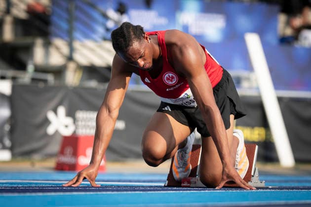 RATINGEN, GERMANY - JUNE 27, 2026 : Fred Isaac Fleurisson (GER Germany) competing in the 400m during the Multisport Event at Stadion Ratingen on June 27, 2026 in Ratingen, Germany. Nordrhein-Westfalen Germany Copyright: xAxelxKohringx