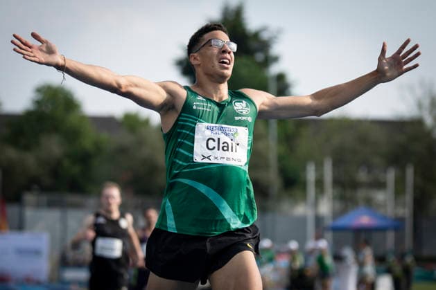 RATINGEN, GERMANY - JUNE 27, 2026 : Leon-Joel Clair (GER Germany)) reacts in the 400m during the Multisport Event at Stadion Ratingen on June 27, 2026 in Ratingen, Germany. Nordrhein-Westfalen Germany Copyright: xAxelxKohringx
