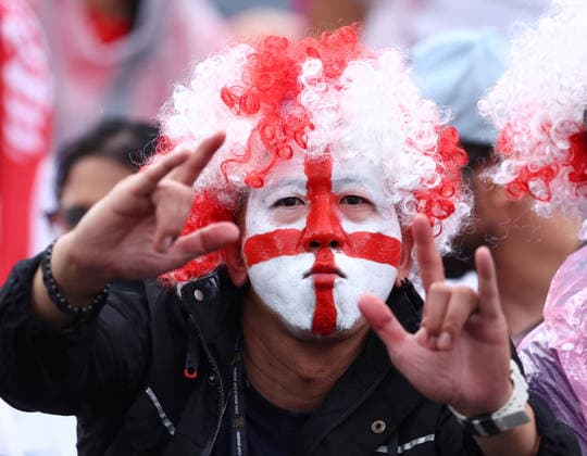 New Jersey, USA, 27th June 2026. England fans during the Panama vs England FIFA World Cup, WM, Weltmeisterschaft, Fussball match at Metlife Stadium, New Jersey. Picture credit should read: Paul Terry Sportimage EDITORIAL USE ONLY. No use with unauthorised audio, video, data, fixture lists, club league logos or live services. Online in-match use limited to 120 images, no video emulation. No use in betting, games or single club league player publications. SPI_023_PT_Panama_England SPI-4843-0023