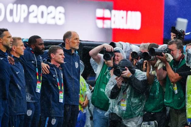 Thomas Tuchel, coach of England during the National Anthem Panama v England, 2026 FIFA World Cup, WM, Weltmeisterschaft, Fussball Group L, Football, New York New Jersey Stadium, East Rutherford, New Jersey, USA - 27 Jun 2026East Rutherford New York New Jersey Stadium New Jersey (NJ) United States of America EDITORIAL USE ONLY No use with unauthorised audio, video, data, fixture lists, club league logos or live services. Online in-match use limited to 120 images, no video emulation. No use in betting, games or single club league player publications.  Copyright: xJavierxGarcia Shutterstockx 16964353ae