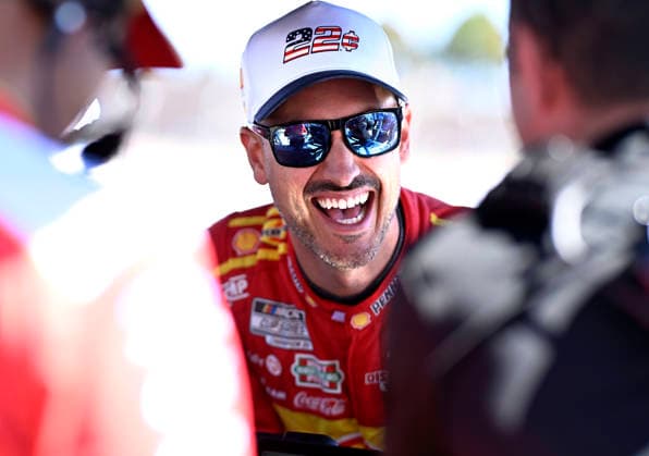 SONOMA, CA - JUNE 27: Joey Logano ( 22 Team Penske Shell Pennzoil Ford) talks to his crew in the pits prior to practice for the NASCAR, Motorsport, USA Cup Series Toyota Save Mart 350 on June 27, 2026, at Sonoma Raceway in Sonoma, CA. (Photo by Will Lester Icon Sportswire) AUTO: JUN 27 NASCAR Cup Series Toyota Save Mart 350 EDITORIAL USE ONLY Icon26062710858