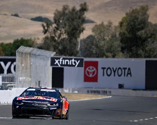 SONOMA, CA - JUNE 27: Shane Van Gisbergen ( 97 Trackhouse Racing Red Bull Chevrolet) races towards turn 11 during practice for the NASCAR, Motorsport, USA Cup Series Toyota Save Mart 350 on June 27, 2026, at Sonoma Raceway in Sonoma, CA. (Photo by Will Lester Icon Sportswire) AUTO: JUN 27 NASCAR Cup Series Toyota Save Mart 350 EDITORIAL USE ONLY Icon26062711361