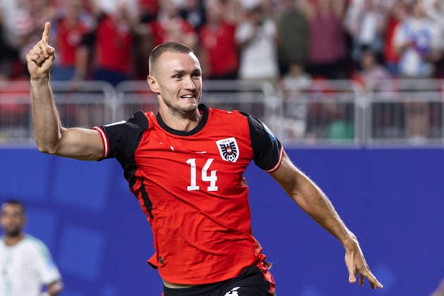 SOCCER - FIFA World Cup, WM, Weltmeisterschaft, Fussball 2026 KANSAS CITY,MISSOURI,USA,28.JUN.26 - SOCCER - FIFA World Cup 2026, group stage, Algeria vs Austria. Image shows the rejoicing of Sasa Kalajdzic (AUT).  GEPAxpictures xArminxRauthner
