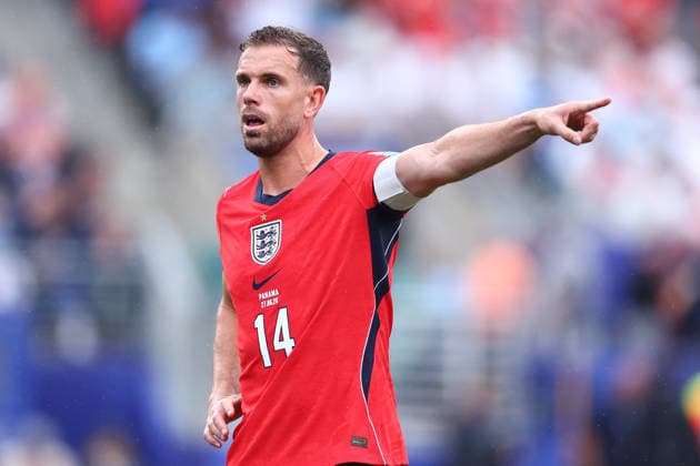 New Jersey, USA, 27th June 2026. Jordan Henderson of England during the Panama vs England FIFA World Cup, WM, Weltmeisterschaft, Fussball match at Metlife Stadium, New Jersey. Picture credit should read: Paul Terry Sportimage EDITORIAL USE ONLY. No use with unauthorised audio, video, data, fixture lists, club league logos or live services. Online in-match use limited to 120 images, no video emulation. No use in betting, games or single club league player publications. PI_233_PT_Panama_England SPI-4843-0234