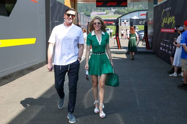 Mark Mateschitz und Victoria Swarovski im Paddock, Rennen, Grosser Preis von Oesterreich, Motorsport, Herren, Formel 1, 28.06.2026 Spielberg Steiermark Oesterreich *** Mark Mateschitz and Victoria Swarovski in the paddock, race, Austrian Grand Prix, motorsports, men, Formula 1, June 28, 2026, Spielberg, Styria, Austria Copyright: xkolbert-press ChristianxKolbertx