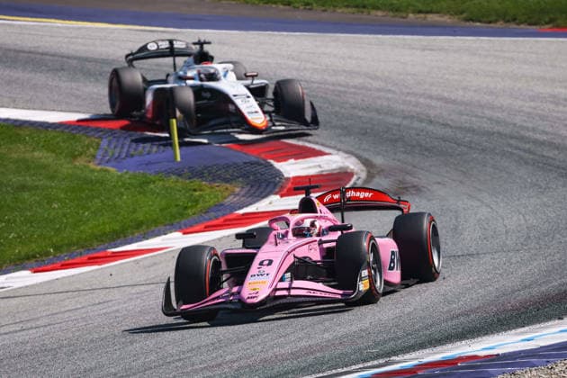 AUTO - FORMULA 2 2026 - RED BULL RING 09 MINI Gabriele (ita), MP Motorsport, Dallara F2 2024, action and 05 LEON Noel (mex), Campos Racing, Dallara F2 2024, action during the 6th round of the 2026 FIA Formula 2 Championship from June 26 to 28, 2026 on the Red Bull Ring, in Spielberg, Austria - SpielbergAustria  Copyright: xEricxAlonsox