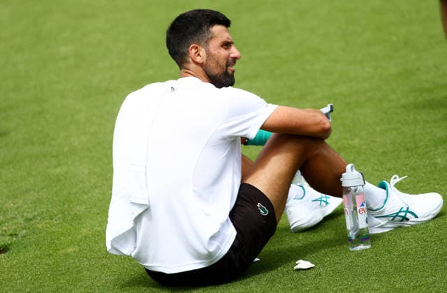 Novak Djokovic during practice. Wimbledon Tennis Championships, Practice and Previews, The All England Lawn Tennis and Croquet Club, London, UK - 28 Jun 2026London The All England Lawn Tennis and United Kingdom EDITORIAL USE ONLY No use with unauthorised audio, video, data, fixture lists, club league logos or live services. Online in-match use limited to 120 images, no video emulation. No use in betting, games or single club league player publications.  Copyright: xJamesxMarsh Shutterstockx 16957935bc