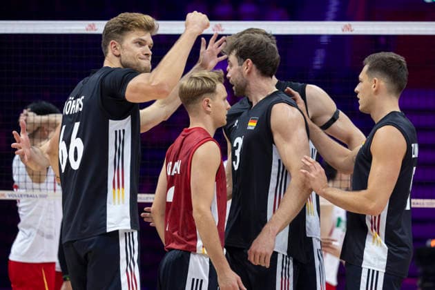 VNL China - Germany 28.06.2026 volleyball, Gliwice , Arena Pre Zero , Mens Volleyball Nations League 2026 FIVB VNL (siatkowka, Liga Narodow, Chiny - Niemcy ), game , match China - Germany image shows: Erik Rohrs (L) photo Katarzyna Plewczynska Fotostyk Copyright: xKatarzynaxPlewczynskax 20260628KAPL5869
