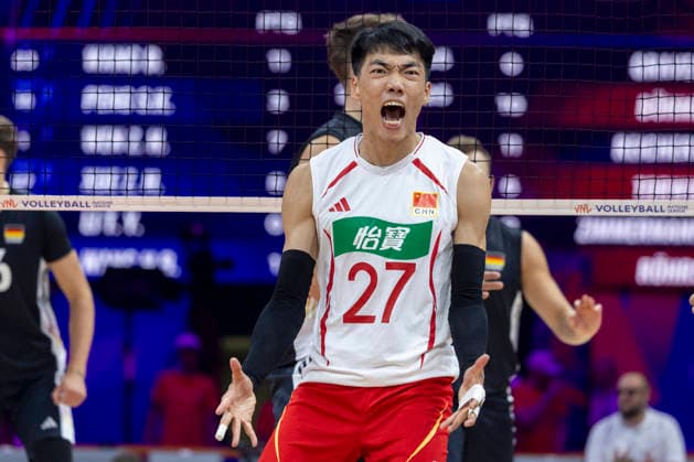 VNL China - Germany 28.06.2026 volleyball, Gliwice , Arena Pre Zero , Mens Volleyball Nations League 2026 FIVB VNL (siatkowka, Liga Narodow, Chiny - Niemcy ), game , match China - Germany image shows: Zhihong Xue photo Katarzyna Plewczynska Fotostyk Copyright: xKatarzynaxPlewczynskax 20260628KAPL5941