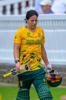 LONDON, ENGLAND JUNE 28 - Marizanne Kapp of South Africa looks dejected after getting out during the ICC Women s T20 World Cup game between South Africa Women and Bangadesh Women at Lord s Cricket Ground on June 28, 2026 in London , England . (Photo by Keeran Marquis Sports Press Photo)  Copyright: xKeeranxMarquis SPPx Sportspressphoto_SPR179268