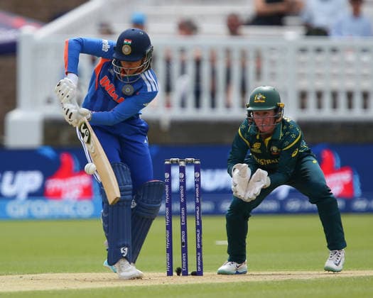 LONDON, ENGLAND - JUNE 28: Smriti Mandhana of India bats during the ICC Women s T20 World Cup match between Australia and India at Lord s Cricket Ground on June 28, 2026 in London, England.  Copyright: xJayxPatel SPPx Sportspressphoto_SPR179284