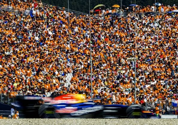 SPIELBERG - Fans of Max Verstappen (Red Bull Racing) in the stands at the Red Bull Ring race circuit during the Austrian Grand Prix. SEM VAN DER WAL ANP xVIxANPxSportx xxANPxIVx 562270065 originalFilename: 562270065.jpg