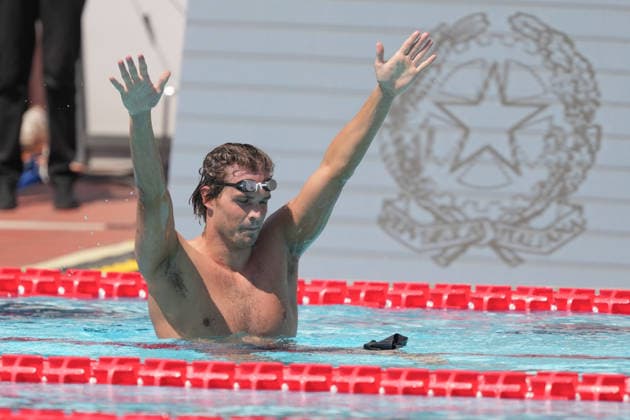 The last competition of Alessio Proietti Colonna of Italy, 200m Freestyle Men Heats, during the 62nd Settecolli swimming meeting at Stadio del Nuoto in Rome (Italy), June 28, 2026. antoniettaxbaldassarre