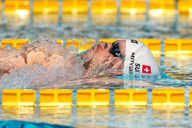 Roman Mityukov of Switzerland, 200m Backstroke Men Heats, during the 62nd Settecolli swimming meeting at Stadio del Nuoto in Rome (Italy), June 28, 2026. antoniettaxbaldassarre