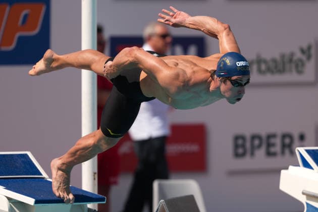 Edoardo Giorgetti of Italy, 200m Breaststroke Men Heats, during the 62nd Settecolli swimming meeting at Stadio del Nuoto in Rome (Italy), June 28, 2026. antoniettaxbaldassarre