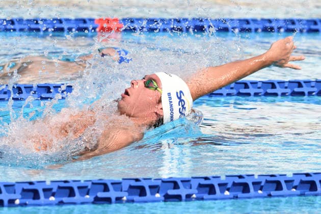 B. Cruz De Almeida of Brazil, 200m Backstroke Men Heats, during the 62nd Settecolli swimming meeting at Stadio del Nuoto in Rome (Italy), June 28, 2026. ElisaxStaccioli