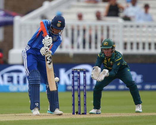 LONDON, ENGLAND - JUNE 28: Smriti Mandhana of India bats during the ICC Women s T20 World Cup match between Australia and India at Lord s Cricket Ground on June 28, 2026 in London, England.  Copyright: xJayxPatel SPPx Sportspressphoto_SPR179287