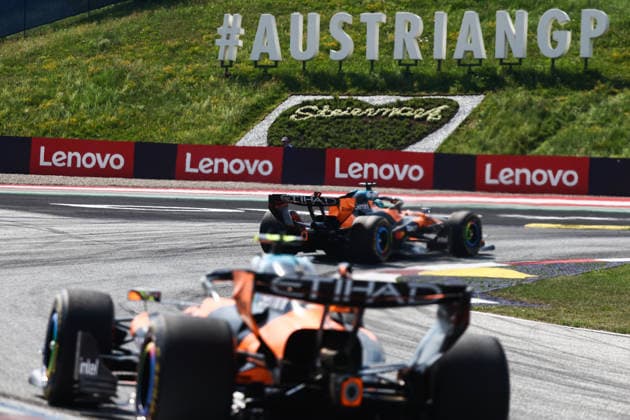 F1 Austrian Grand Prix 2026 Oscar Piastri and Lando Norris of McLaren during the Formula 1 Austrian Grand Prix at Red Bull Ring in Spielberg, Austria on June 28, 2026. Spielberg Austria  Copyright: xJakubxPorzyckix originalFilename:porzycki-f1austri260628_npH10.jpg