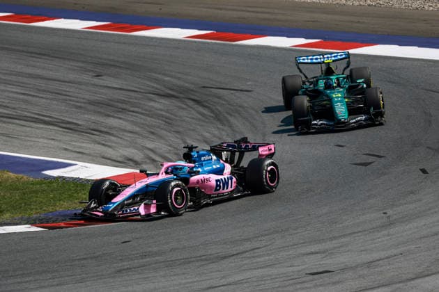F1 - AUSTRIAN GRAND PRIX 2026 10 GASLY Pierre (fra), Alpine F1 Team A526, action 14 ALONSO Fernando (spa), Aston Martin F1 Team AMR26, action during the Formula 1 Austrian Grand Prix 2026, 8th round of the 2026 Formula One World Championship, WM, Weltmeisterschaft from June 26 to 28, 2026 on the Red Bull Ring, in Spielberg, Austria - SpielbergAustria  Copyright: xFLORENTxGOODENx