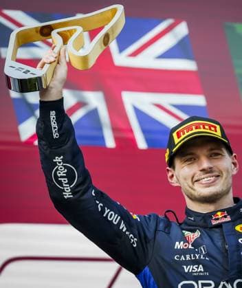 SPIELBERG - Max Verstappen (Red Bull Racing) on the podium after the Austrian Grand Prix. SEM VAN DER WAL ANP xVIxANPxSportx xxANPxIVx 562275376 originalFilename: 562275376.jpg