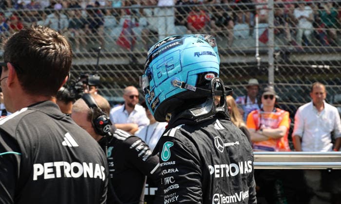28.06.2026, Red Bull Ring, Spielberg, Formel 1 Großer Preis von Österreich 2026 , im Bild George Russell (GBR), Mercedes-AMG Petronas Formula One Team (Photo by Alessandro Martellotta Hasan Bratic DeFodi Images) - *** June 28, 2026, Red Bull Ring, Spielberg, 2026 Formula 1 Austrian Grand Prix; pictured: George Russell (GBR), Mercedes AMG Petronas Formula One Team. Photo by Alessandro Martellotta, Hasan Bratic, DeFodi Images