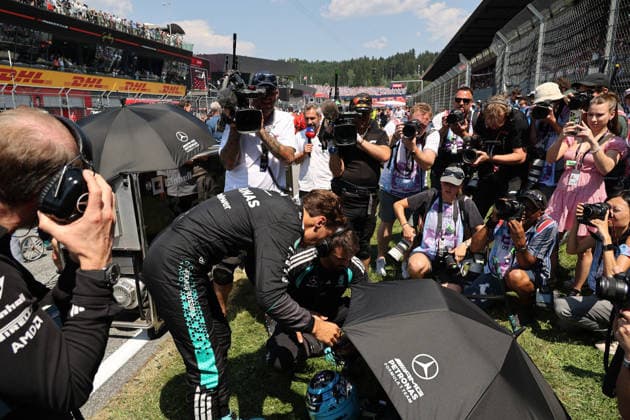 28.06.2026, Red Bull Ring, Spielberg, Formel 1 Großer Preis von Österreich 2026 , im Bild George Russell (GBR), Mercedes-AMG Petronas Formula One Team (Photo by Alessandro Martellotta Hasan Bratic DeFodi Images) - *** June 28, 2026, Red Bull Ring, Spielberg, 2026 Formula 1 Austrian Grand Prix; pictured: George Russell (GBR), Mercedes AMG Petronas Formula One Team. Photo by Alessandro Martellotta, Hasan Bratic, DeFodi Images
