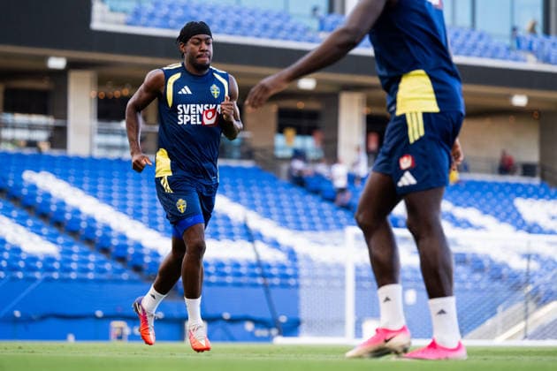 260628 Anthony Elanga of the Swedish national football team at a training session during day 18 of the FIFA World Cup, WM, Weltmeisterschaft, Fussball 2026 on June 28, 2026 in Dallas. Photo: Petter Arvidson BILDBYRAN kod PA PA1263 fotboll football soccer fotball vm fotbolls-vm fotball-vm fotbolls-vm 2026 fifa world cup 2026 träning practice training sverige sweden sverige a day 18 bbeng *** June 28, 2026: Anthony Elanga of the Swedish national soccer team at a training session on Day 18 of the 2026 FIFA World Cup on June 28, 2026 in Dallas. Photo by Petter Arvidson, BILDBYRAN. Code: PA PA1263. soccer, football, soccer, World Cup, soccer World Cup, soccer World Cup, soccer World Cup 2026, FIFA World Cup 2026, training, practice, Sweden, Sweden A, day 18 bbeng  Copyright: PETTERxARVIDSON BB260628PA016