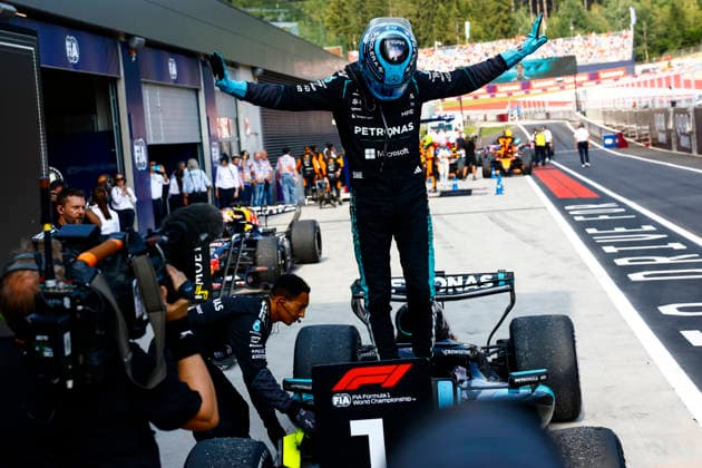 Formula 1 Lenovo Austrian Grand Prix 2026. Race Winner George Russell (GBR), Mercedes-AMG Petronas F1 Team, F1 W17 during Formula 1 Lenovo Austrian Grand Prix 2026. on June 28., 2026 in Red Bull Ring, Spielberg, Austria Zsombor Toth Spielberg Red bull Ring Styria Austria