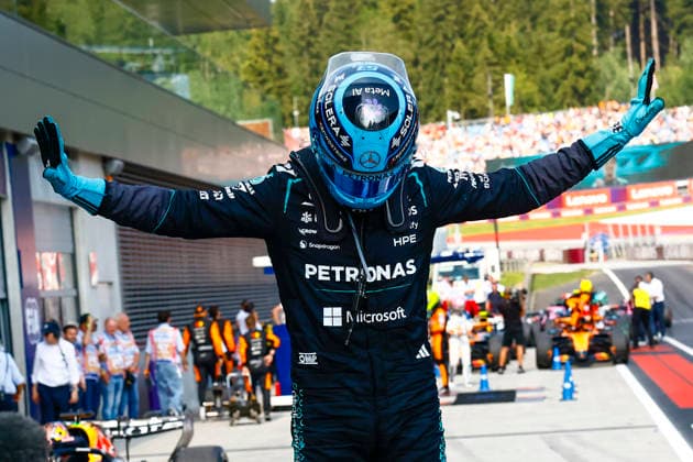 Formula 1 Lenovo Austrian Grand Prix 2026. Race Winner George Russell (GBR), Mercedes-AMG Petronas F1 Team, F1 W17 during Formula 1 Lenovo Austrian Grand Prix 2026. on June 28., 2026 in Red Bull Ring, Spielberg, Austria Zsombor Toth Spielberg Red bull Ring Styria Austria