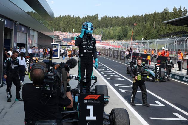 28.06.2026, Red Bull Ring, Spielberg, Formel 1 Großer Preis von Österreich 2026 , im Bild Sieger George Russell (GBR), Mercedes-AMG Petronas Formula One Team (Photo by Alessandro Martellotta Hasan Bratic DeFodi Images) - *** June 28, 2026, Red Bull Ring, Spielberg, 2026 Formula 1 Austrian Grand Prix; pictured: winner George Russell (GBR), Mercedes AMG Petronas Formula One Team. Photo by Alessandro Martellotta, Hasan Bratic, DeFodi Images